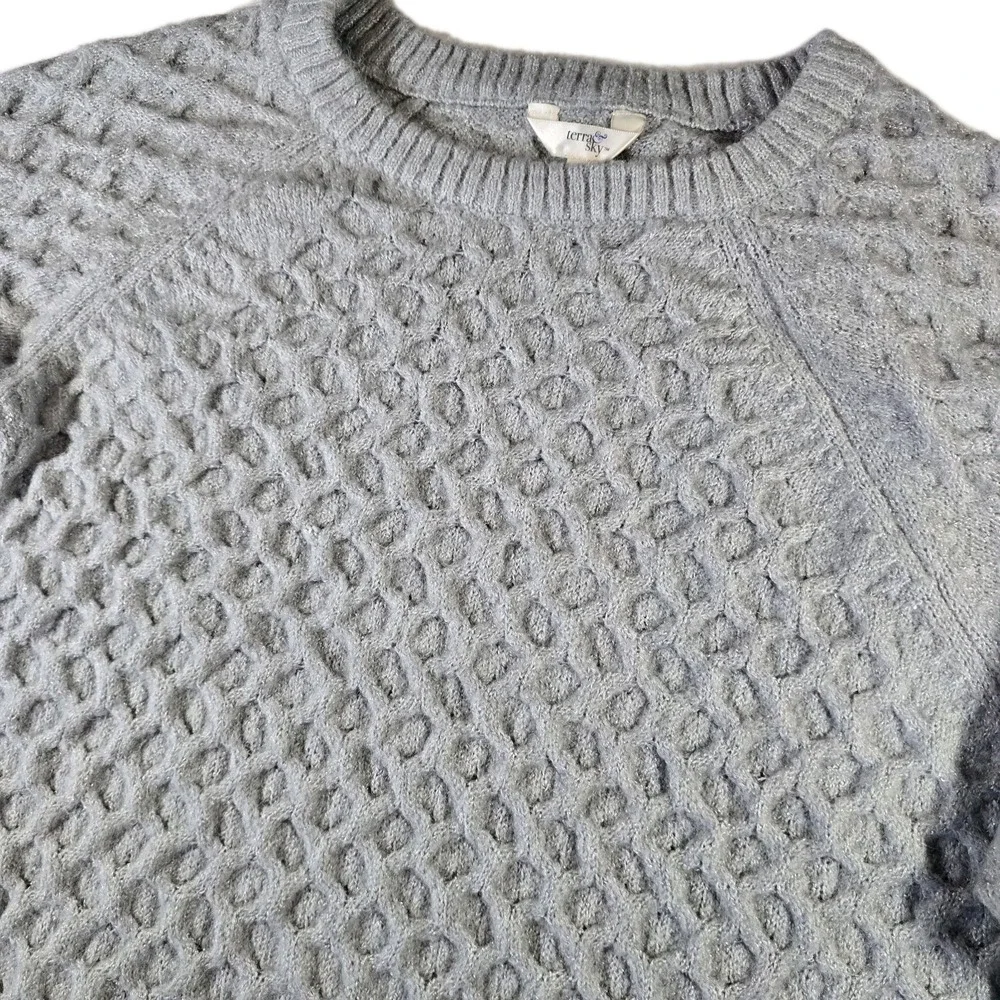 Terra & Sky Grey Plus‎ Crew Neck Long Sleeve Neutral Super Soft Sweater 0X 14W